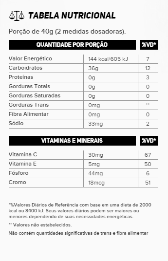 power drink new millen tabela nutricional